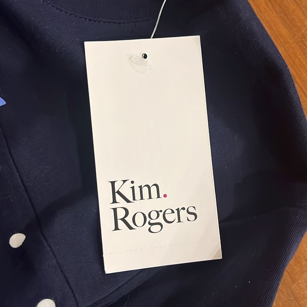 Kim Rogers Tulips Short Sleeve Crew T Shirt navy blue new Women’s 1X - Picture 9 of 10